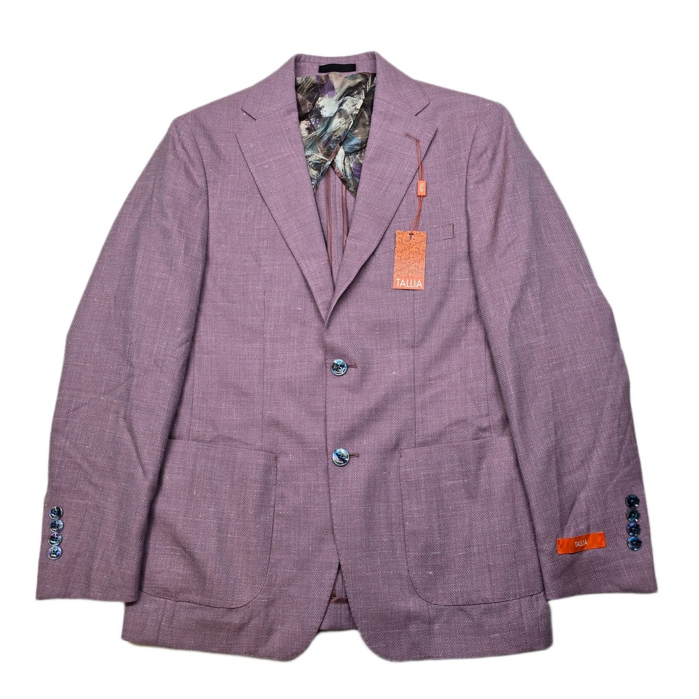 Tallia Slim-Fit Lilac Weave Sport Coat Mens‎ 38R 38 Purple Modern Wool Linen NEW